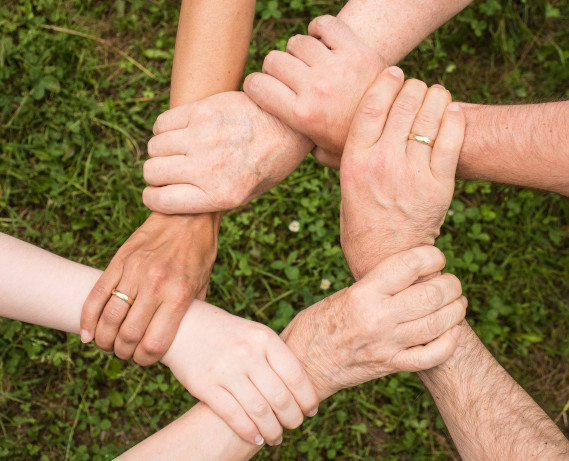 Hands joined together