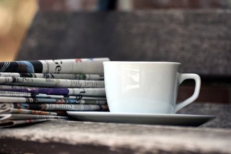 cup with newspaper