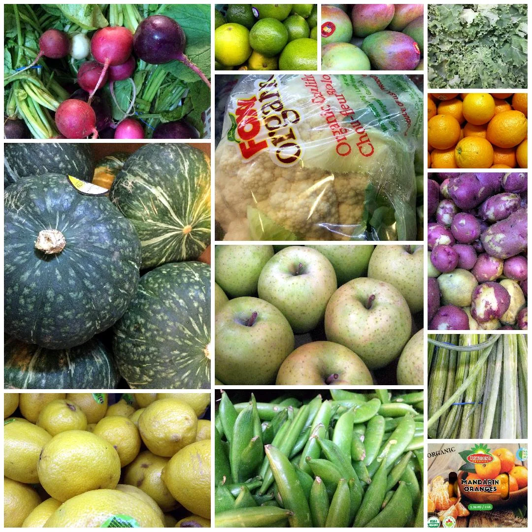 fresh produce collage