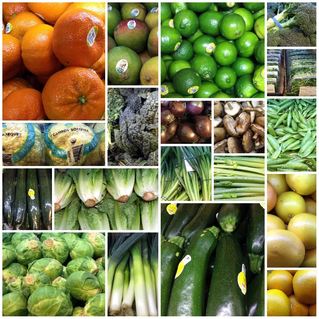fresh produce collage