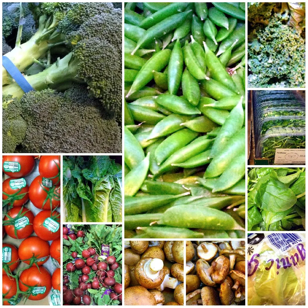 fresh produce collage