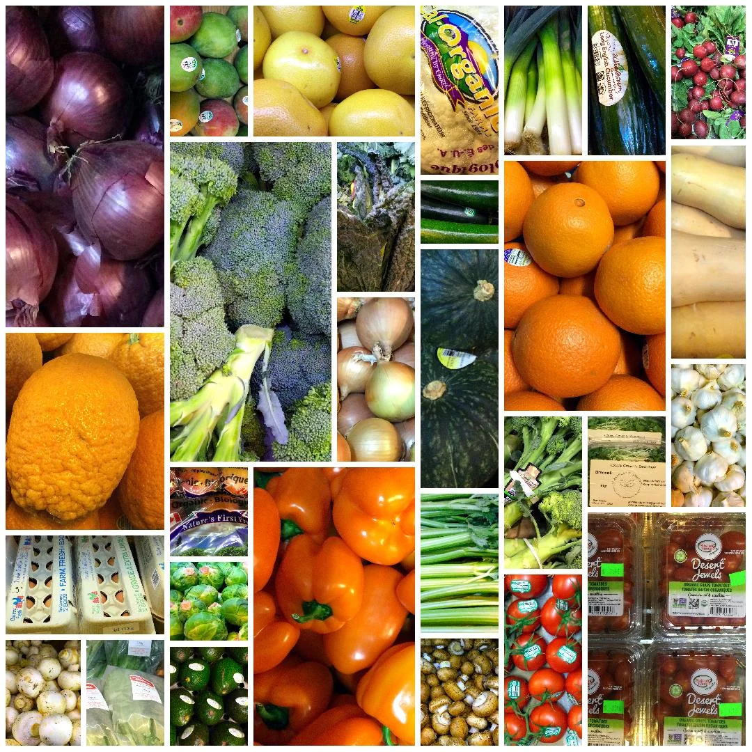 fresh produce collage