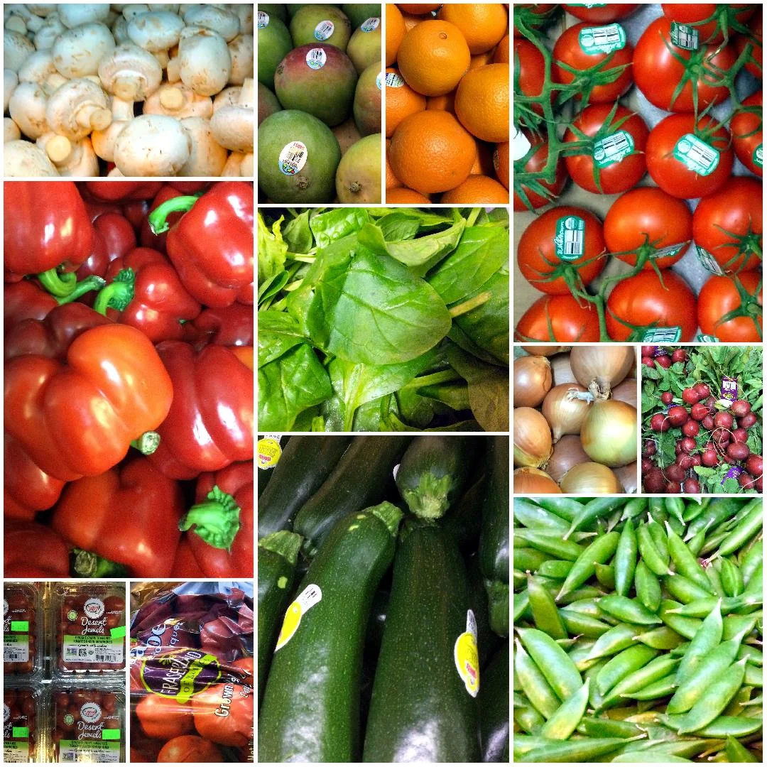 fresh produce collage