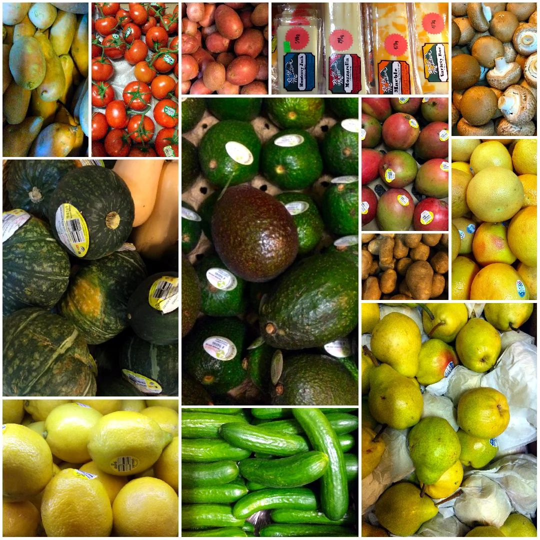 fresh produce collage