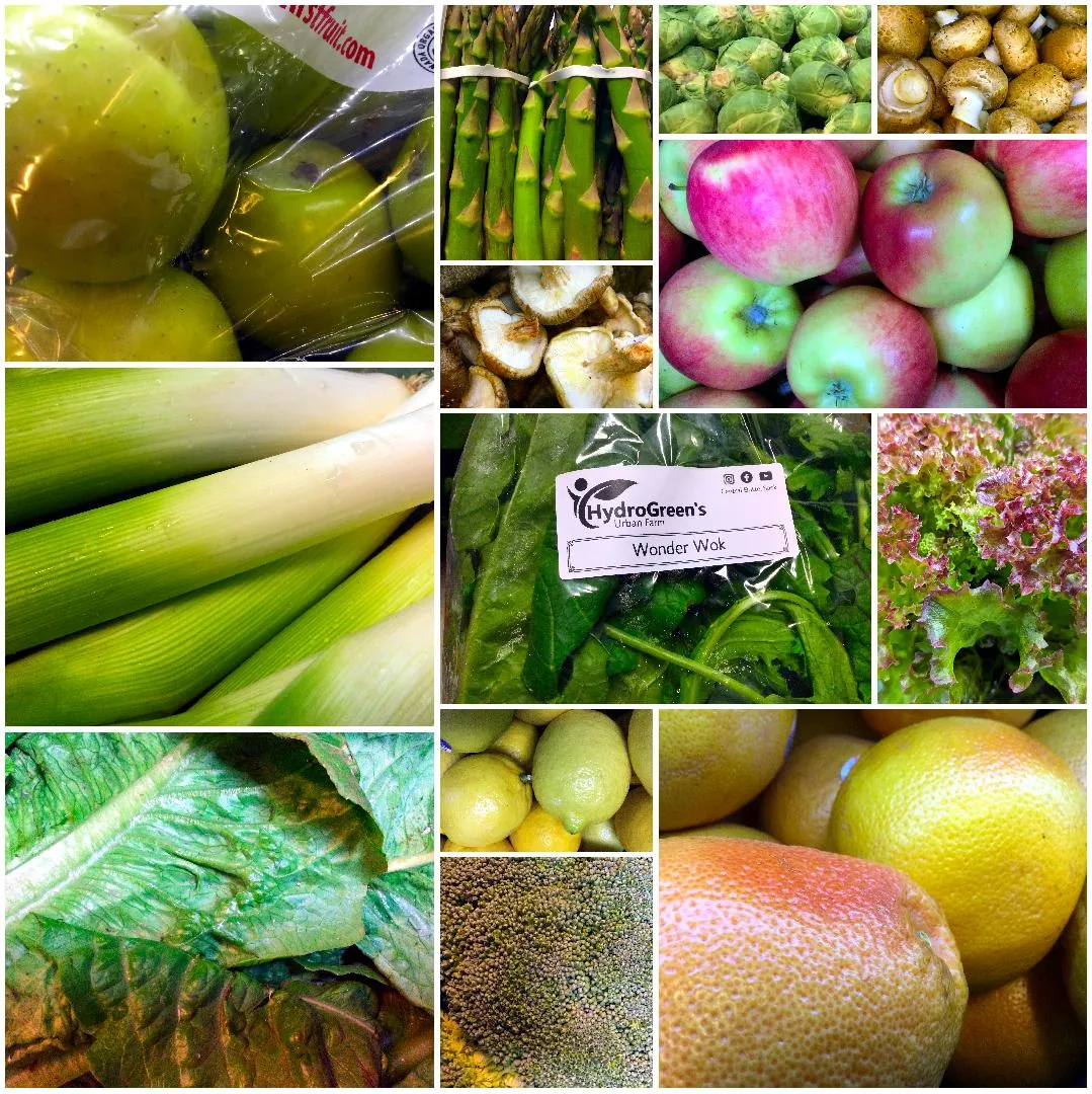 fresh produce collage