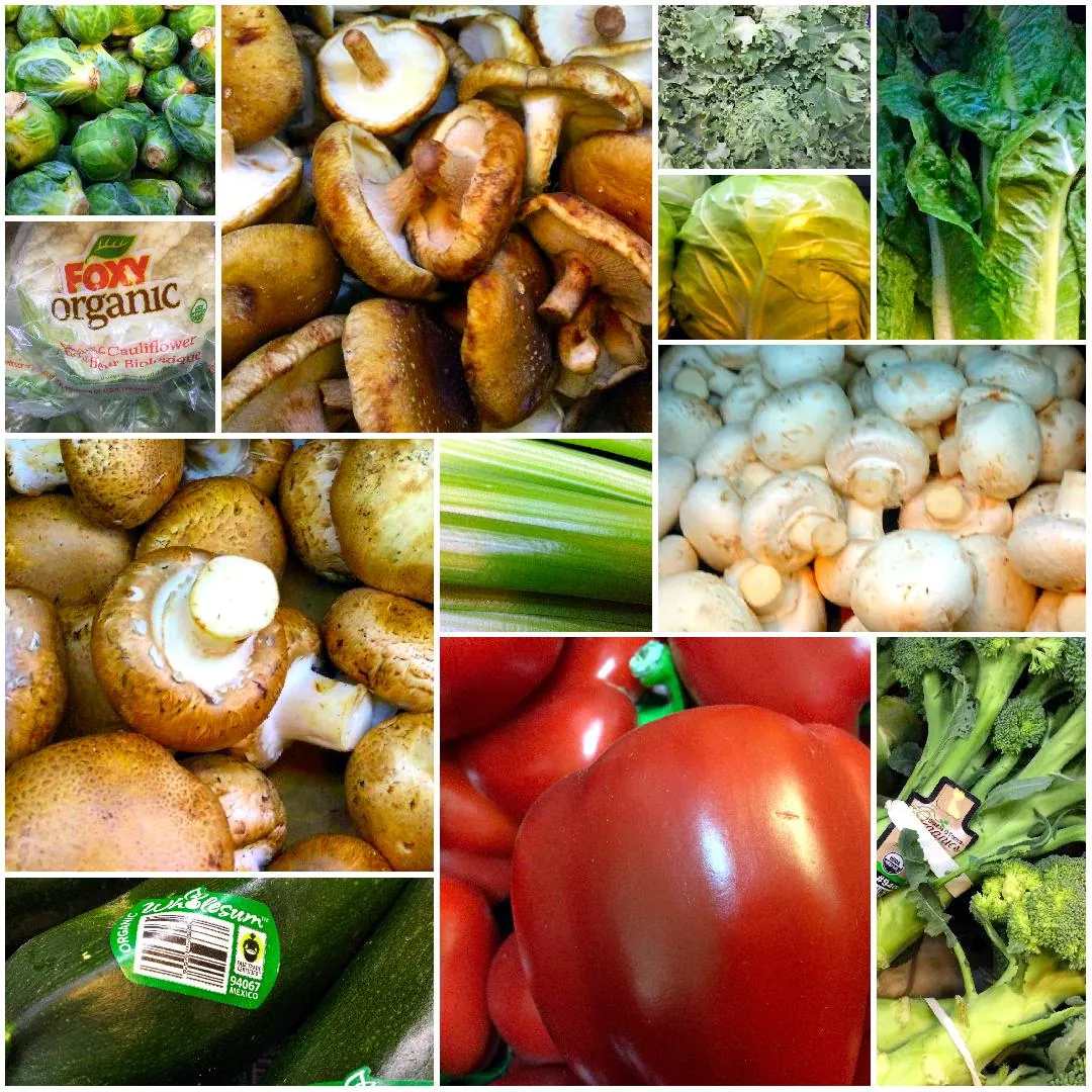 collage of fresh vegetables