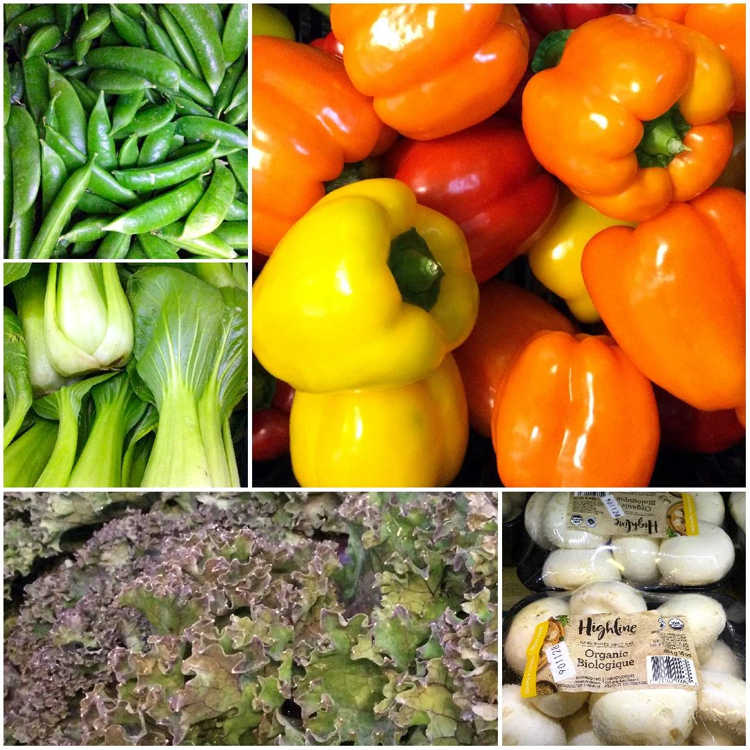 collage of fresh vegetables