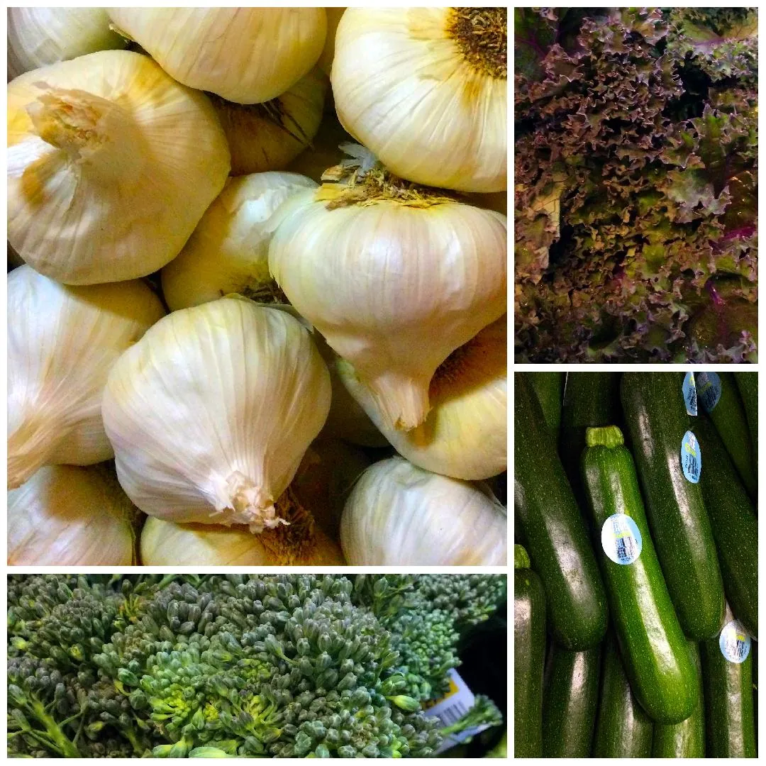 collage of fresh vegetables