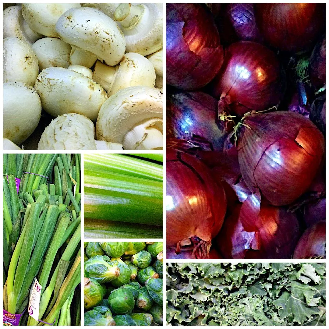 collage of fresh vegetables