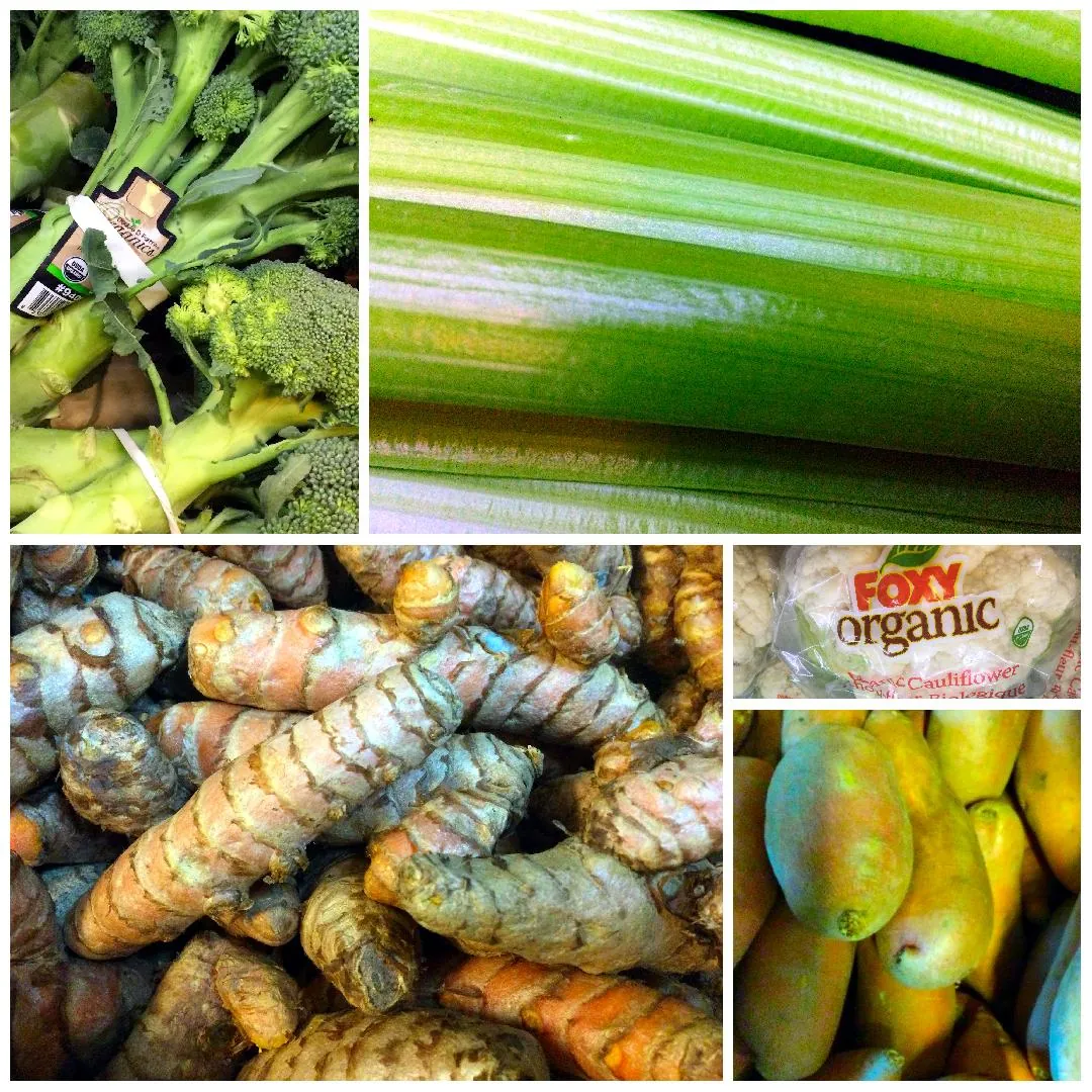 collage of fresh vegetables