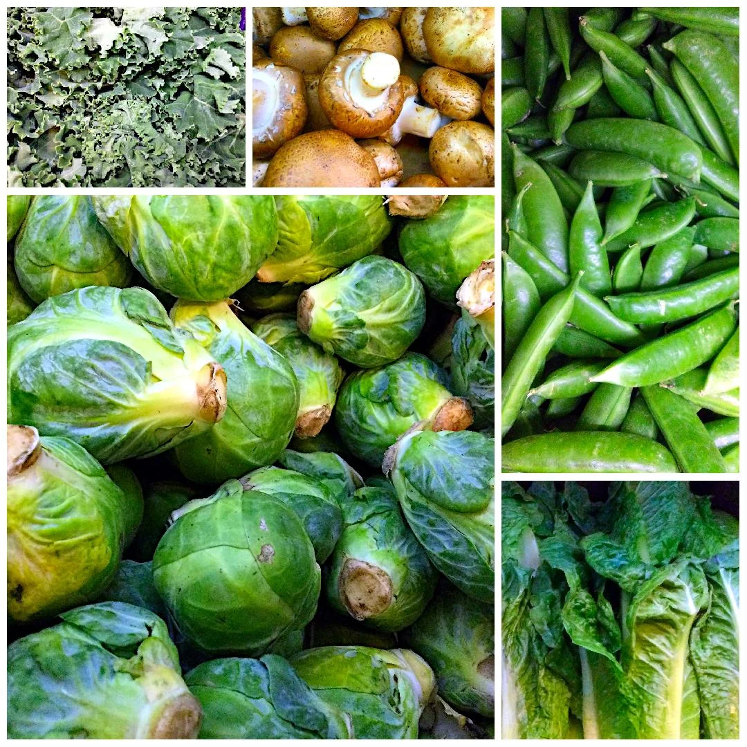 collage of fresh vegetables