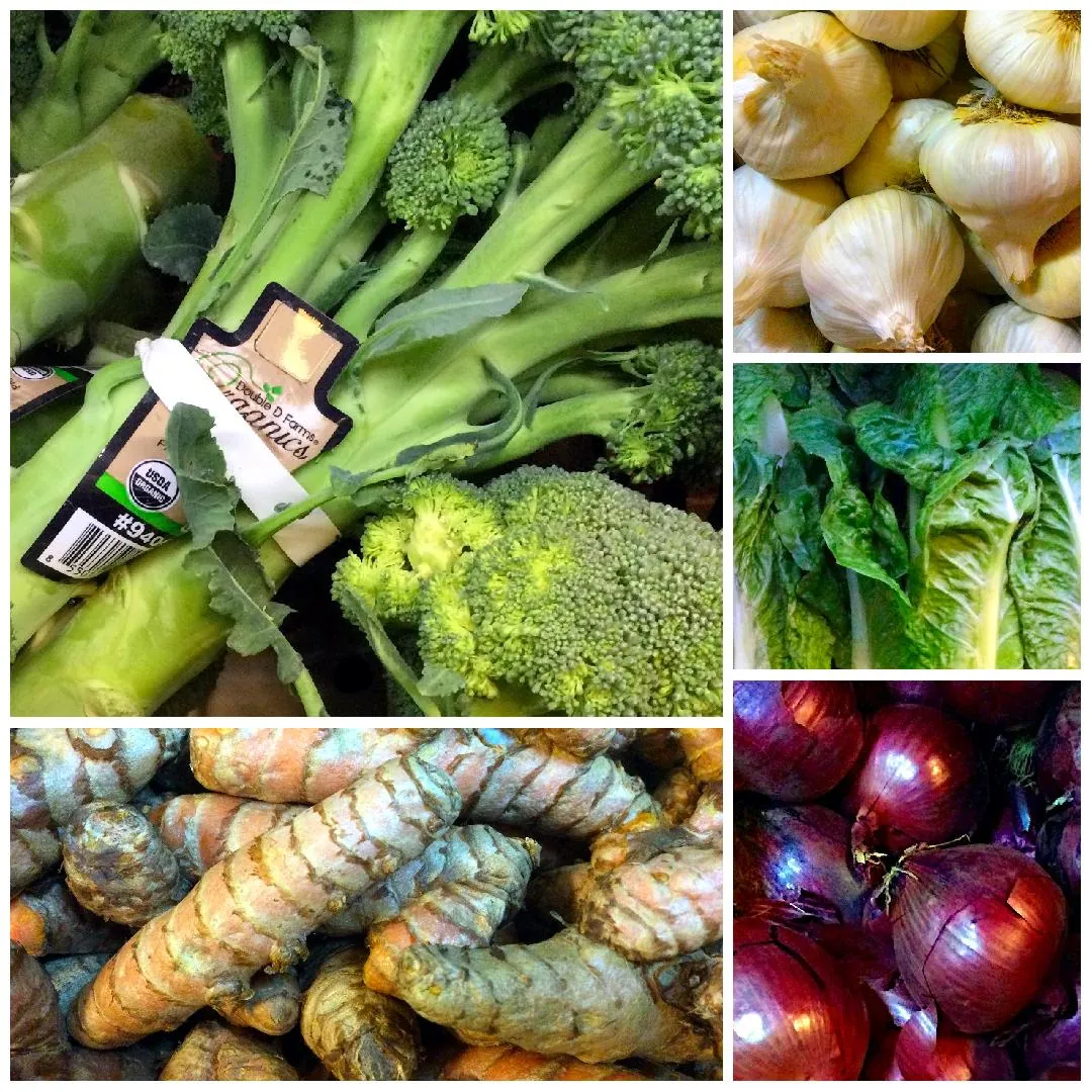 collage of fresh vegetables