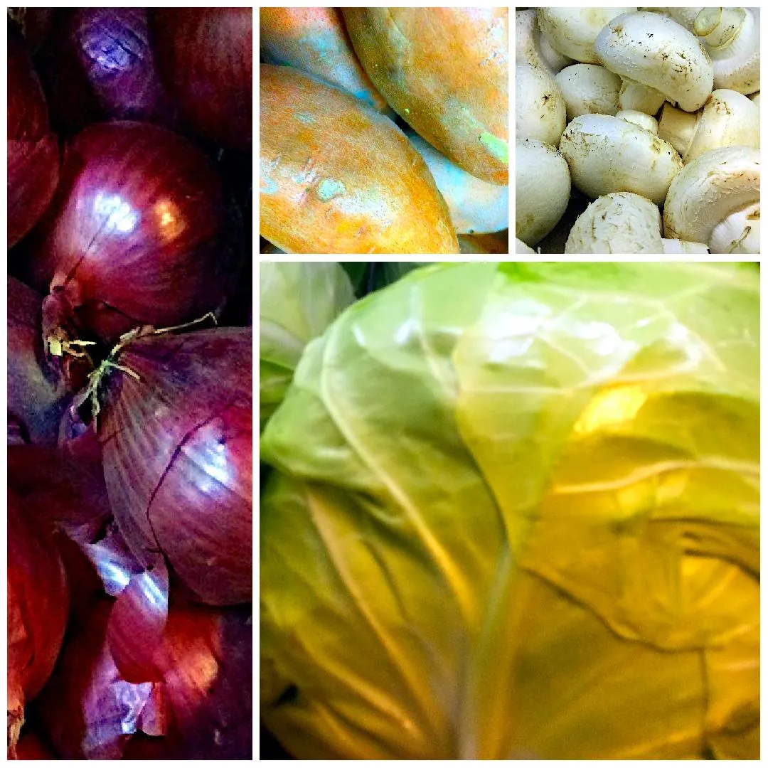 collage of fresh vegetables