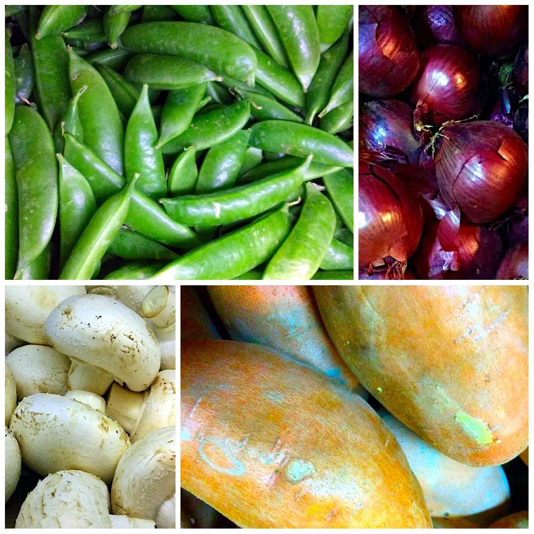 collage of fresh vegetables