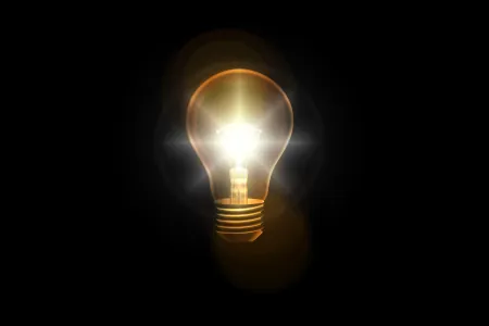Light bulb representing making change