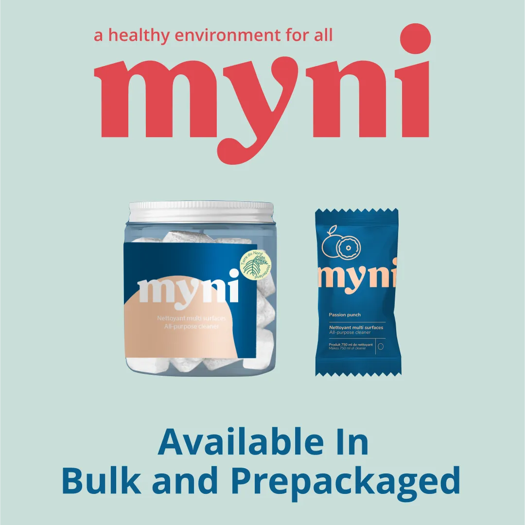 A Myni bulk container and prepackaged tablets.