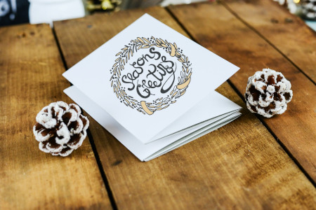 greeting card, pine cones